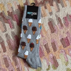 🍦HOST PICK🍦Hot Sox MEN Grey Ice Cream Cone Socks NWT we all scream for ice cream